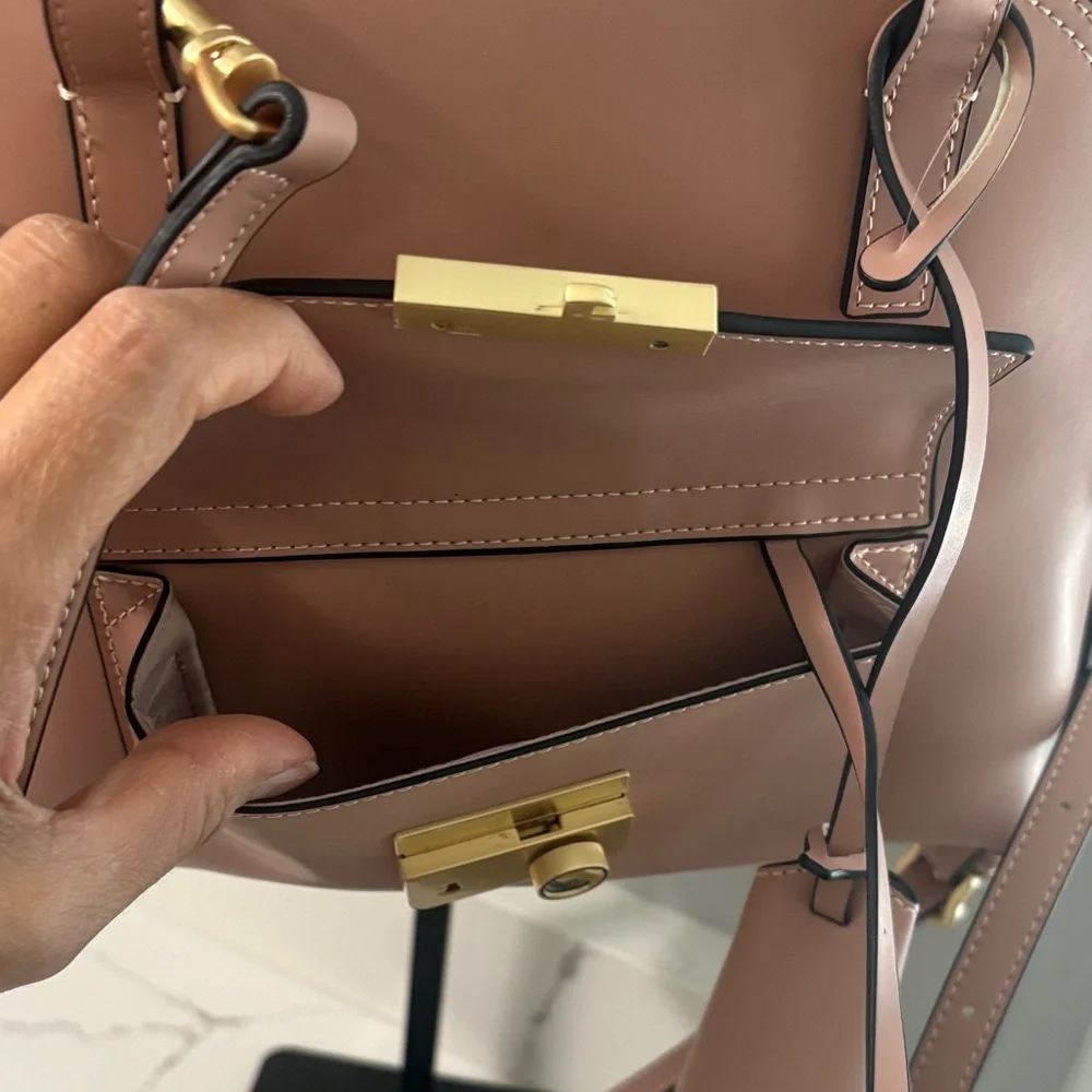 Samantha Thavasa Blush Satchel with Gold Lock